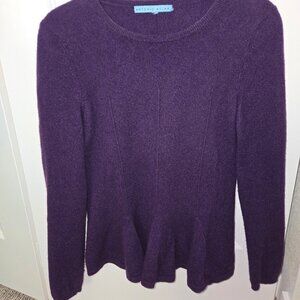 Antonio Melani Purple Cashmere Peplum Sweater
